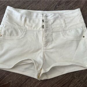 Charlotte Russe High Waist White Denim Shorts